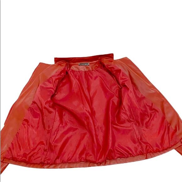 Bright Pearl Red Faux Leather Moto Jacket, Size Small 4/6* Please See Below - Picture 10 of 14